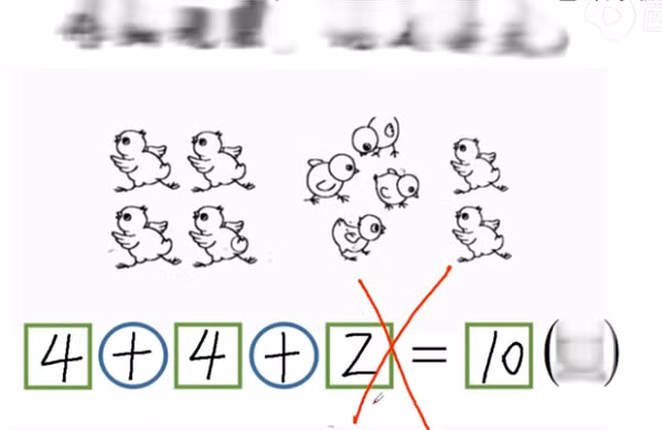 Bai toan 4+4+2=10 van bi giao vien gach sai