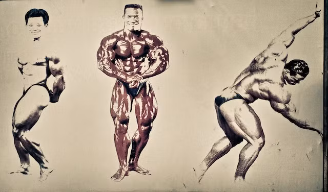 Một tấm pa nô quảng cáo cho trung tâm tập thể hình đã ố màu.