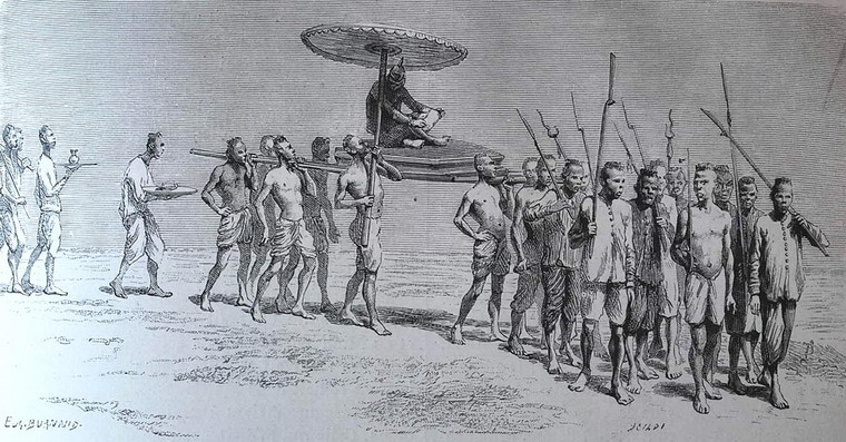 Đám rước một công tử ở Bassac đến lễ hội té nước truyền thống của người Campuchia.