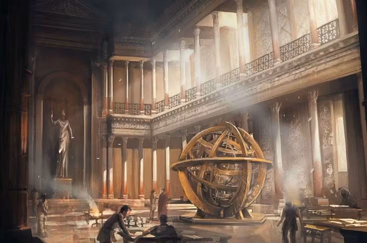  2. Tham vọng thu thập toàn bộ tri thức của thế giới. Thư viện Alexandria có chính sách thu thập tất cả các tác phẩm viết tay từ khắp nơi, bao gồm Hy Lạp, Ai Cập, Ấn Độ, Ba Tư và nhiều nền văn minh khác. Ảnh: Pinterest.