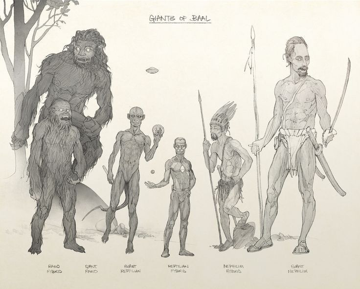  3. Người khổng lồ trong truyền thuyết. Trong một số bản dịch, Nephilim được mô tả như những người khổng lồ phi thường với sức mạnh siêu phàm. Điều này cũng liên quan đến những truyền thuyết về các chiến binh khổng lồ. Ảnh: Pinterest.