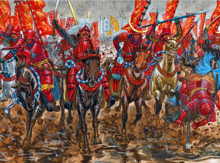  1. Trận đánh quyết định số phận Nhật Bản. Trận Sekigahara là cuộc đối đầu giữa phe Đông quân do Tokugawa Ieyasu chỉ huy và phe Tây quân do Ishida Mitsunari lãnh đạo. Chiến thắng của Tokugawa đã giúp ông thiết lập Mạc phủ Tokugawa, cai trị Nhật Bản hơn 260 năm. Ảnh: Pinterest.