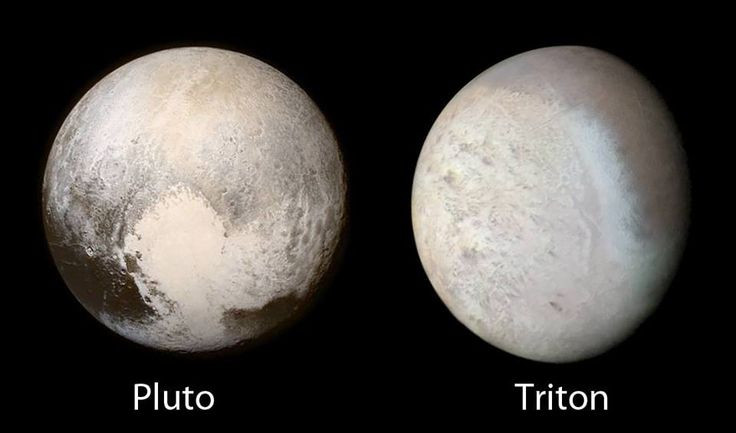 1. Mặt trăng lớn thứ 7 trong Hệ Mặt Trời. Mặt trăng Triton có đường kính khoảng 2.710 km, khiến nó trở thành mặt trăng lớn thứ 7 trong Hệ Mặt Trời, lớn hơn cả Sao Diêm Vương. Ảnh: Pinterest.