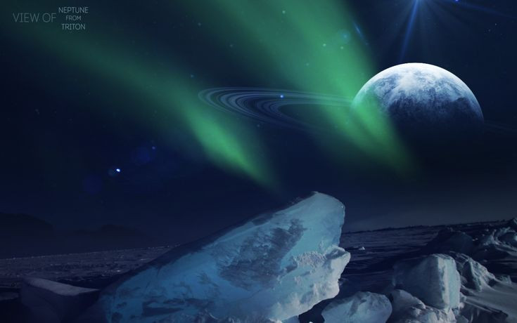  10. Có quỹ đạo đang dần thu hẹp. Triton đang dần tiến gần sao Hải Vương do lực thủy triều. Cuối cùng, nó có thể bị phá hủy bởi lực hấp dẫn hoặc va chạm với hành tinh này, tạo ra một vành đai giống như của sao Thổ. Ảnh: Pinterest.