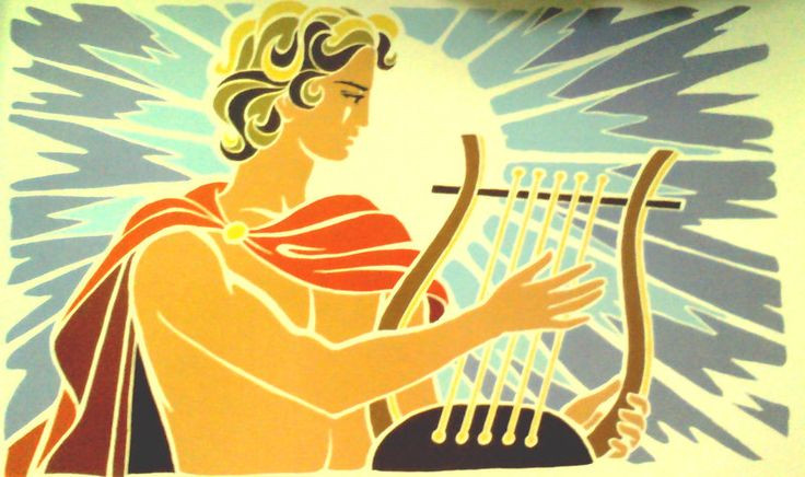  4. Hermes phát minh ra đàn Lyre. Để xoa dịu thần Apollo sau khi ăn trộm bò, Hermes đã tạo ra đàn Lyre từ mai rùa và dây ruột bò, sau đó tặng lại cho Apollo. Điều này giúp ông được tha thứ và cũng khiến Apollo yêu thích âm nhạc hơn. Ảnh: Pinterest.