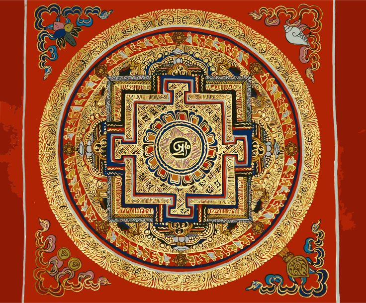  4. Mandala - Vũ trụ thu nhỏ. Là một biểu tượng của Mật Tông, Mandala là các biểu đồ hình học tượng trưng cho vũ trụ và con đường giác ngộ. Chúng thường được tạo bằng cát màu, sau đó bị xóa đi để thể hiện sự vô thường. Ảnh: Pinterest.