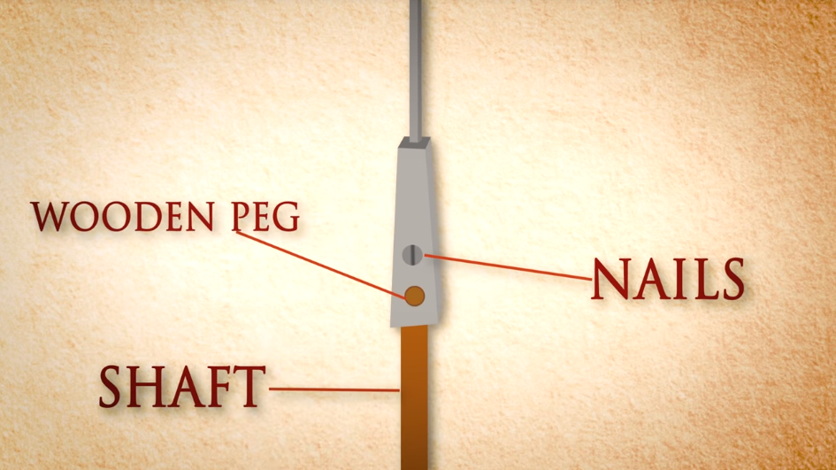  3. Có thể xuyên thủng khiên và giáp. Mũi pilum được làm bằng sắt cứng, có thể xuyên thủng khiên và giáp của kẻ địch, làm suy yếu khả năng phòng thủ trước khi quân La Mã xông vào tấn công. Ảnh: Pinterest.