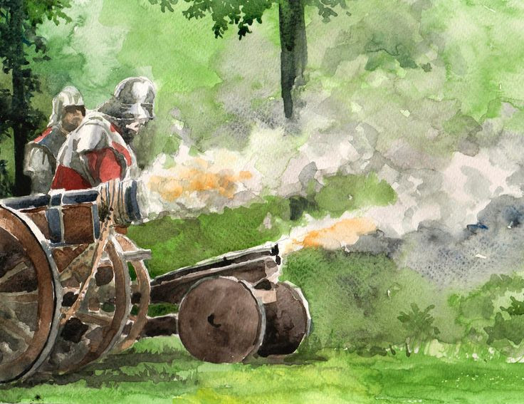  4. Vật liệu chế tạo. Những khẩu súng thần công đầu tiên thường được làm bằng sắt hoặc đồng và được gia công thủ công. Đôi khi, vỏ súng cũng được bọc bằng thép để tăng cường độ bền. Ảnh: Pinterest.