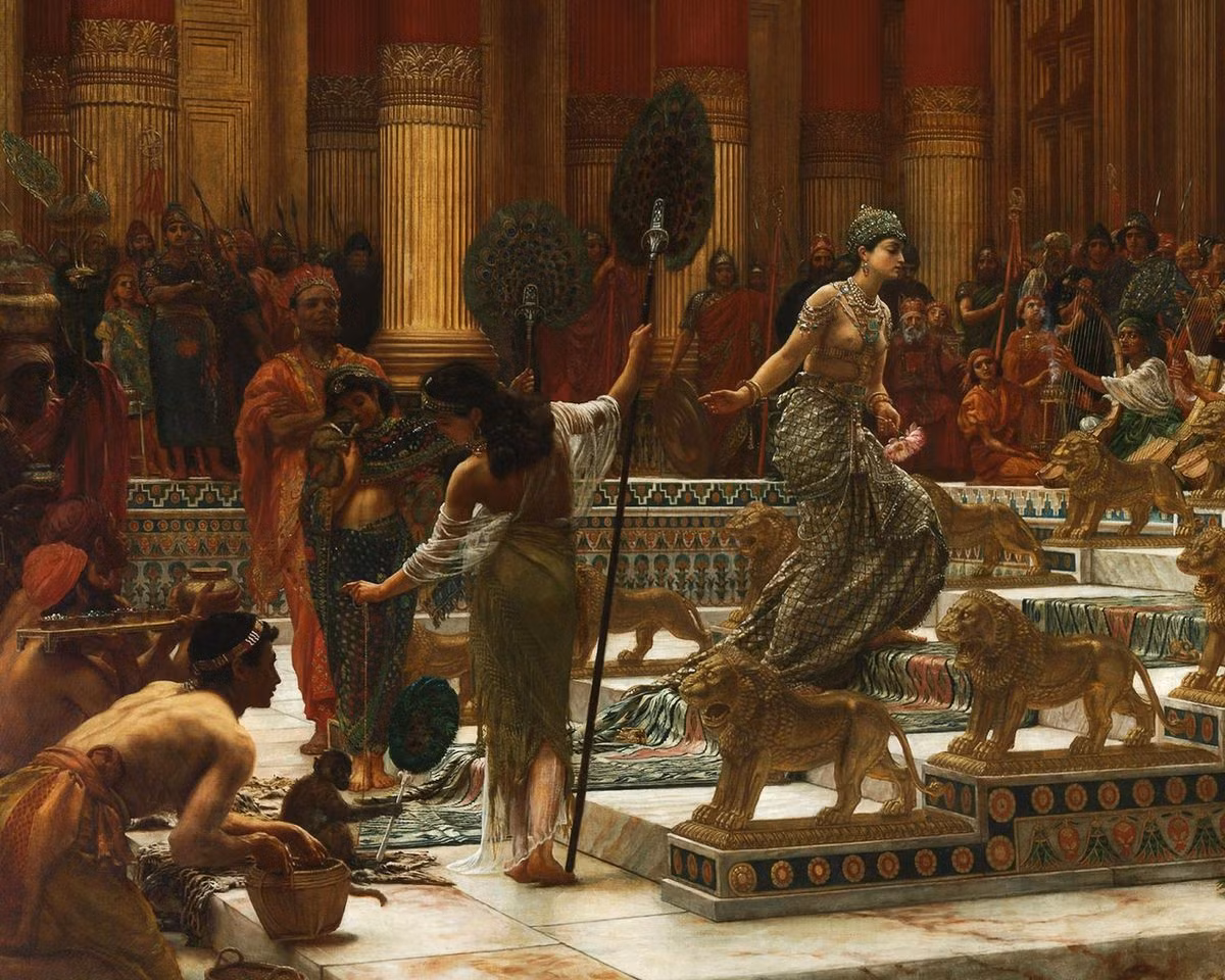  9. Sự suy tàn vì đi chệch khỏi đức tin. Cuối đời, Solomon bị cho là bị ảnh hưởng bởi các tôn giáo ngoại lai từ những người vợ của mình, điều này khiến vương quốc suy yếu sau khi ông qua đời. Ảnh: Pinterest.