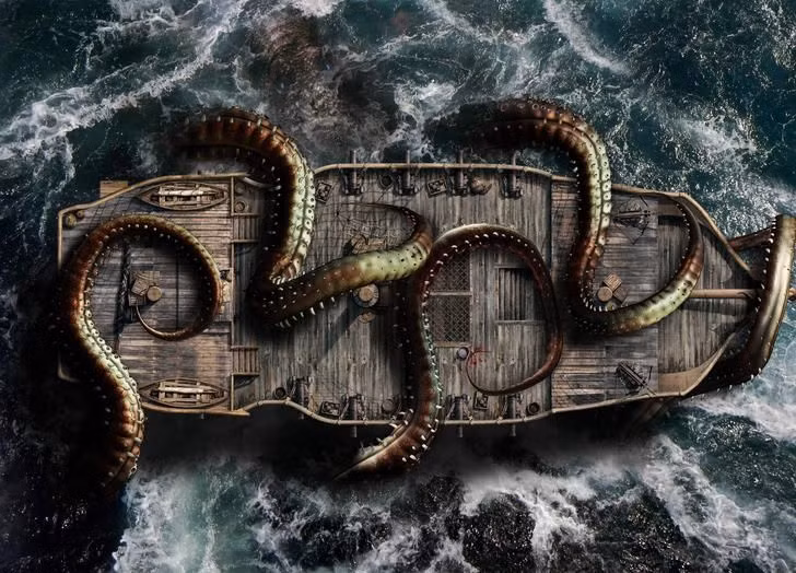  7. Xuất hiện trong nhiều tác phẩm văn hóa. Ngày nay, Kraken đã trở thành một biểu tượng trong văn hóa đại chúng, xuất hiện trong "Cướp biển vùng Caribe", "Clash of the Titans", trò chơi điện tử như Assassin’s Creed và Sea of Thieves. Ảnh: Pinterest.