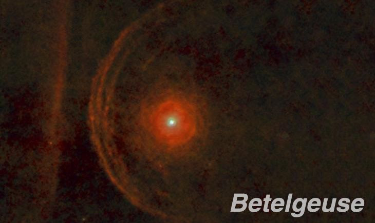 6. Betelgeuse đang mất khối lượng rất nhanh. Ngôi sao này liên tục phóng ra các đợt khí và bụi vào không gian, tạo nên một lớp vỏ vật chất khổng lồ xung quanh nó. Quá trình này báo hiệu rằng nó đang đến gần giai đoạn cuối cùng trước khi phát nổ. Ảnh: Pinterest.