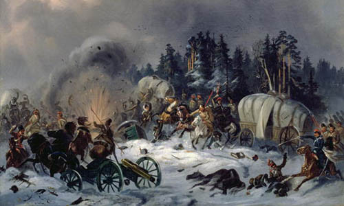 Bị đói, rét và dần thất thế trước quân đội Nga nên Napoleon đã quyết định cho rút quân về nước. Trước khi rời đi, Napoleon đã ra lệnh cho nổ tung điện Kremlin. Tuy nhiên, kế hoạch này đã không thành công.