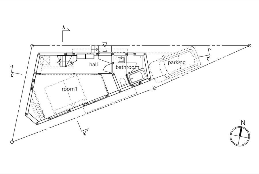 Bất ngờ không gian rộng rãi của ngôi nhà có tổng diện tích sàn 55m2 Bat ngo khong gian rong rai cua ngoi nha co tong dien tich san 55m2