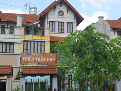 Trường mầm non tư thục Thiên thần nhỏ - nơi xảy ra sự việc đáng tiếc về cháu Hương.