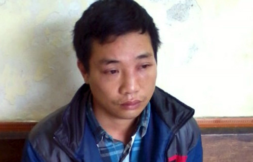 Đối tượng Tú Anh tại cơ quan công an.