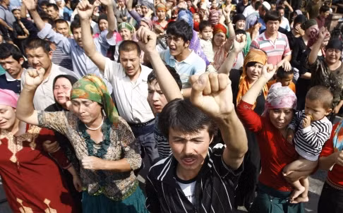 Người Duy Ngô Nhĩ ở Tân Cương trong một vụ biểu tình phản đối năm 2009.