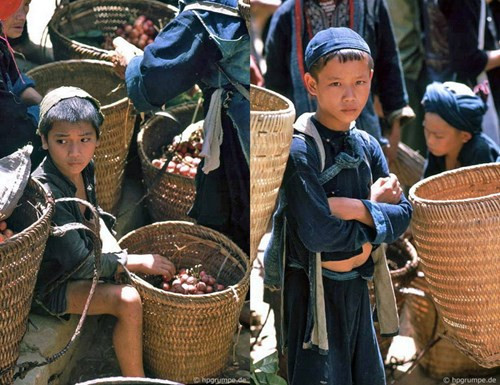 Trẻ em cũng tham gia bán hàng.