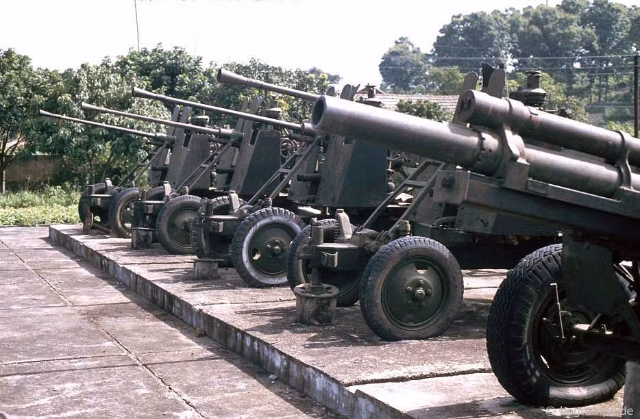 Các lợi pháo với nhiều cỡ nòng khác nhau.