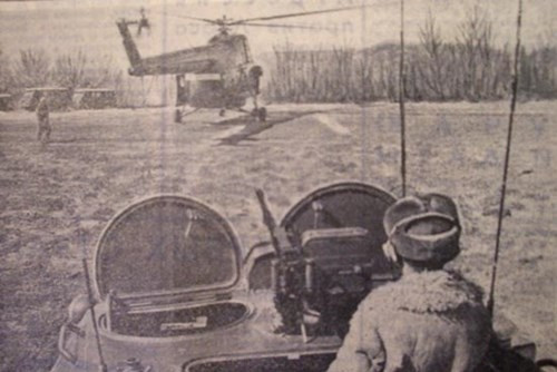 Trực thăng Liên Xô xuất hiện ở Damanski.