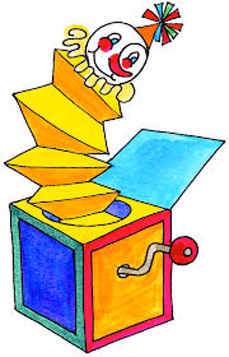 Hộp hình nộm. Đây cũng là món đồ chơi được khuyến khích dành cho các bé trong tuổi mới biết đi. Nó giúp bé hiểu được mối quan hệ nhân quả. Từ đó, con bạn sẽ hình thành thói quen lường trước kết quả của hành động mình gây ra. Đây thực sự là kỹ năng tư duy cần thiết để hình thành tinh thần trách nhiệm ở con trẻ.