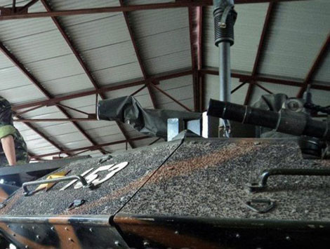 Cận cảnh khẩu súng cối 60mm trên tháp pháo T-55M3.