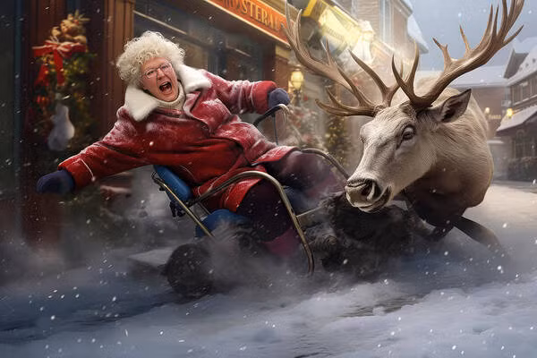  ‘Grandma Got Run Over By a Reindeer’ của Elmo and Patsy: Bà tôi bị tuần lộc cán qua, nghe tên thôi đã biết là một bài hát từ địa ngục, dù là chủ đề Giáng sinh. Bài hát với nội dung hài hước về một bà lão uống quá nhiều rượu trứng và quên uống thuốc bị Dasher, Dancer và Prancer cán qua. Nội dung còn tàn nhẫn hơn nữa khi chồng của bà đã vô cùng đau khổ đến nỗi đã... đi uống bia và chơi bài với anh họ.