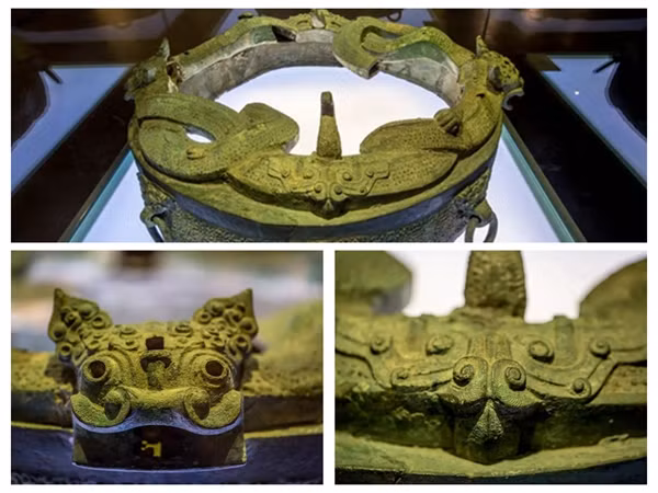 Tổng cộng có hơn 6.200 cổ vật bằng đồng được tìm thấy, ngoài 4 món trở thành bảo vật quốc gia của Trung Quốc, còn rất nhiều cổ vật tinh xảo khác. Đa phần cũng được chế tác bằng phương pháp chảy sáp hết sức tinh vi và khó tái hiện. Ảnh: Xinhua