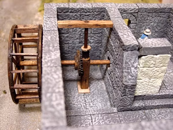 Với chiếc bánh xe quay có nan hoa cùng mái chèo tạo ra năng lượng vận hành máy móc, nhà máy nước lần đầu tiên do người Hy Lạp phát triển trước khi trở nên phổ biến trên toàn đế quốc La Mã.