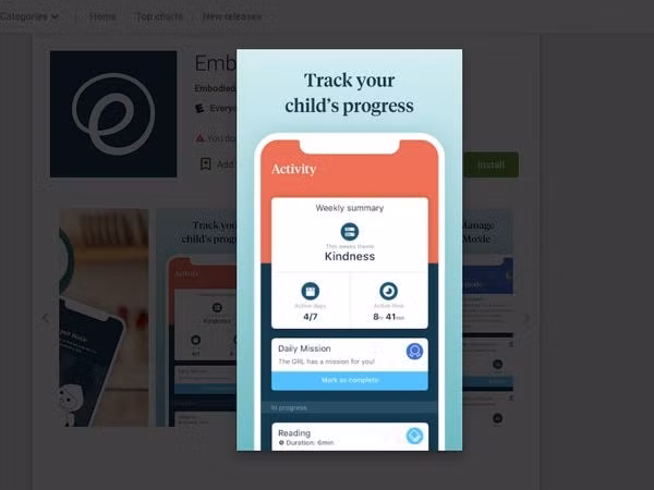 <p><img src="/Uploaded/ctvkhoahoc/2020_05_17/12_YHRD.jpeg"/></p> Ứng dụng này cũng có một bảng thông tin theo dõi sự phát triển của đứa trẻ trong nhiều lĩnh vực khác nhau. (Ảnh: Embodied) 