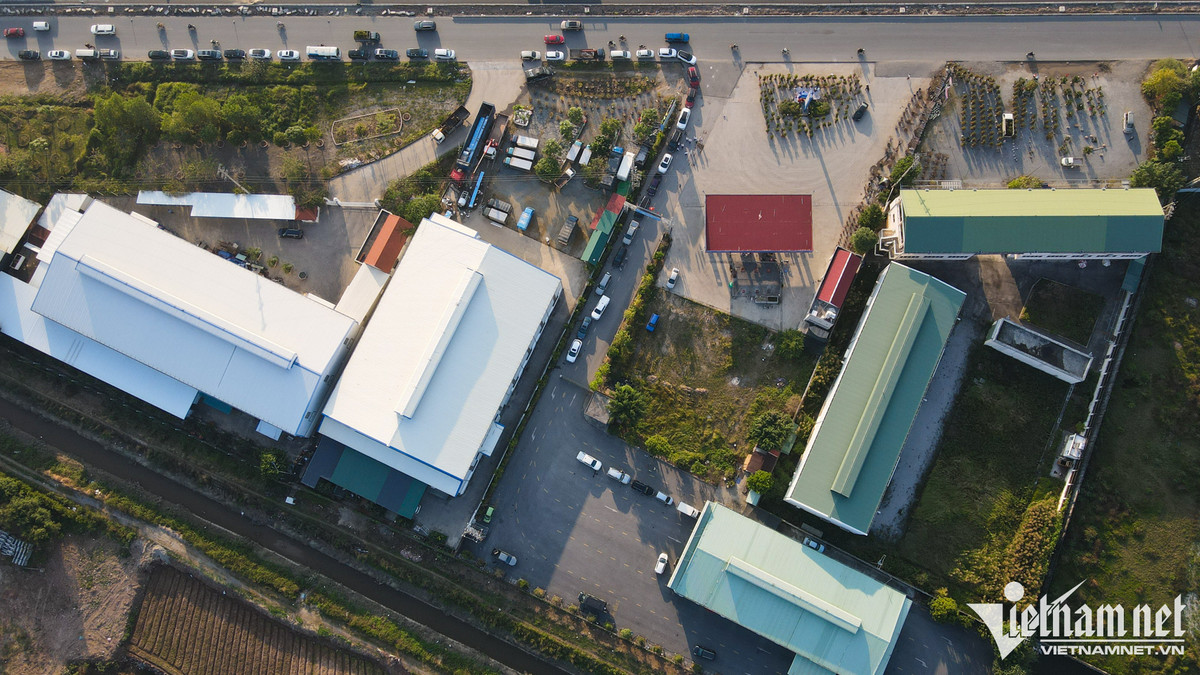 16h tại Trung tâm đăng kiểm xe cơ giới 89-04D (huyện Văn Giang, tỉnh Hưng Yên), ô tô xếp dài phía cổng và ngoài đường. Trong số này có cả chủ "xế cưng", tài xế tự làm kiểm định hoặc nhân viên hãng xe đi làm thủ tục cho khách.