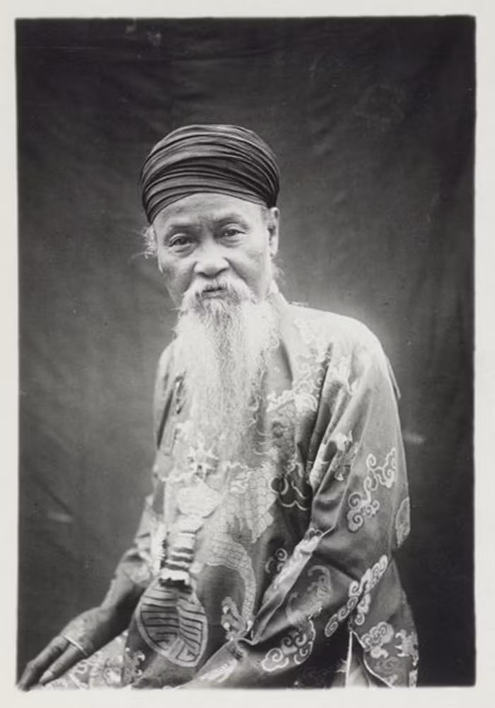 Chân dung quan đại thần Tôn Thất Hân. Ông Tôn Thất Hân (1854-1943) là quan Thượng thư Bộ hình (tương đương tòa án tối cao), Chủ tịch Hội đồng Cơ Mật, phụ chính đại thần dưới hai triều vua Duy Tân và Bảo Đại. Ảnh tư liệu.