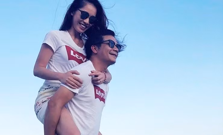 Một cặp đôi đẹp khác là Á hậu Nguyễn Thu Trang và ông xã - Shark Hưng.