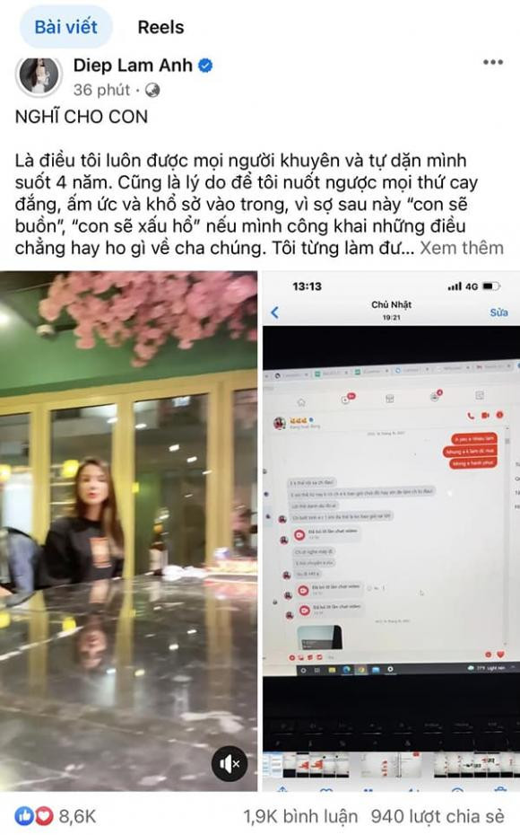 Diep Lam Anh tung clip cung me chong cu doi chat voi Quynh Thu