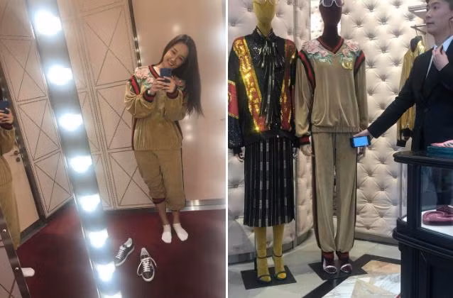 Chân dài họ Mai sẵn sàng chi tiền mua những trang phục không có tính ứng dụng cao và cũng chẳng hợp vóc dáng. Chẳng hạn, bộ cánh làm từ chất liệu nhung có giá khoảng 5.200 USD (tương đương 120 triệu đồng) này rất kén người mặc, song Mai Phương Thúy vẫn sắm chỉ vì "nhân viên bán hàng bảo bạn mua".