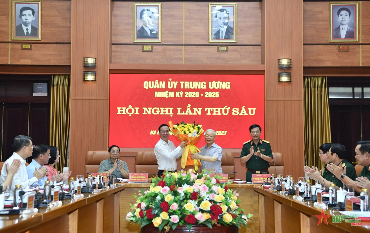 Tong Bi thu Nguyen Phu Trong chu tri Hoi nghi Quan uy Trung uong lan thu 6-Hinh-5