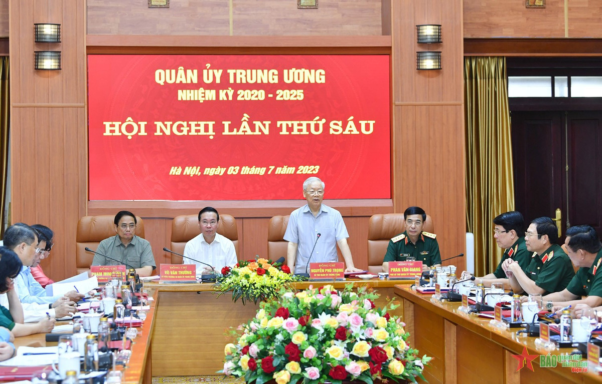 Tong Bi thu Nguyen Phu Trong chu tri Hoi nghi Quan uy Trung uong lan thu 6-Hinh-7