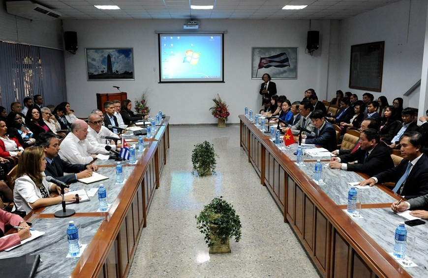 Kỳ họp thứ 36 của Ủy ban Liên chính phủ Việt Nam-Cuba (29/11/2018). (Ảnh: Vũ Lê Hà/TTXVN).