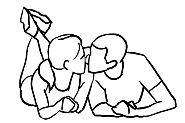 17. Một biến thể khác khi cặp đôi nằm trên mặt đất. Lần này chụp xa ra một chút.