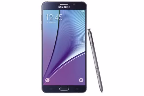  Samsung: Galaxy Note 5.Samsung Galaxy Note 5 thiết kế kết hợp hoàn hảo giữa kim loại và mặt kính cao cấp tạo nên sự sang trọng, quý phái. Với màn hình viền siêu mỏng 5,7 inch, trang bị cấu hình mạnh mẽ với chip tám nhân Exynos 7420, RAM 4GB, bộ nhớ trong 32GB, dung lượng pin lớn 3.000mAh. Máy được trang bị camera chính 16MP chống rung quang học đi kèm nhiều hiệu ứng tạo nên những bức ảnh selﬁ e càng xinh hơn. Bút S Pen với các tính năng mới như ghi chú cả khi màn hình đang tắt, viết trên ﬁ le PDF hay chụp màn hình toàn bộ trang. Giá bán: 17,99 triệu đồng 