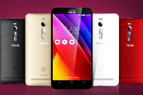  6. Asus Zenfone 2 (giá từ 4,59-7,49 triệu đồng). Dung lượng pin 3.000 mAh, công nghệ sạc nhanh BoostMaster, sạc đầy 60% trong vòng 40 phút.