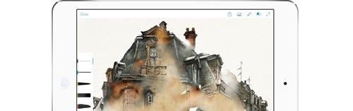  5. Adobe Photoshop Sketch (miễn phí). Công cụ vẽ nổi tiếng của Adobe dành cho iOS hiện đã hỗ trợ iPad Pro và bút cảm ứng. Photoshop Sketch phiên bản mới hỗ trợ phác thảo và vẽ chuyên nghiệp với đầy đủ công cụ. Tiện ích này cũng hỗ trợ lưu và chuyển file PSD sang ứng dụng Photoshop CC. Ngoài ra, Photoshop Sketch cũng có thể tăng kích thước các file hình ảnh độ phân giải cao của ứng dụng Illustrator CC lên gấp 4 lần để phục vụ in ấn. 