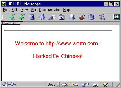  2. Code Red Loại virus máy tính này được phát hiện lần đầu hồi năm 2001 bởi 2 nhân viên củaeEye Digital Security. Tên của nó cũng được đặt khá nhanh, do bộ đôi này khi ấy đang uống loại nước ngọt có tênCode Red Mountain Dew. Mục tiêu của Code Red là các máy tính sử dụng máy chủ web Microsoft IIS với khả năng tự nhân bản và ngốn sạch tài nguyên hệ thống (một phần do lỗi lập trình). Sau đó, virus sẽ tổ chức các cuộc tấn công từ chối dịch vụ đến những website được chỉ định từ xa, gây ra thiệt hại ước tính lên đến 2 tỷ USD. Có tới 1-2 triệu máy chủ đã trở thành nạn nhân của Code Red. Con số này là rất lớn nếu bạn biết rằng thời ấy chỉ có 6 triệu máy chủ IIS trên toàn cầu.