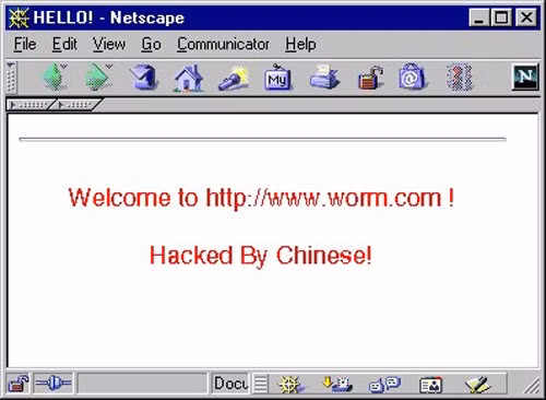  2. Code Red Loại virus máy tính này được phát hiện lần đầu hồi năm 2001 bởi 2 nhân viên củaeEye Digital Security. Tên của nó cũng được đặt khá nhanh, do bộ đôi này khi ấy đang uống loại nước ngọt có tênCode Red Mountain Dew. Mục tiêu của Code Red là các máy tính sử dụng máy chủ web Microsoft IIS với khả năng tự nhân bản và ngốn sạch tài nguyên hệ thống (một phần do lỗi lập trình). Sau đó, virus sẽ tổ chức các cuộc tấn công từ chối dịch vụ đến những website được chỉ định từ xa, gây ra thiệt hại ước tính lên đến 2 tỷ USD. Có tới 1-2 triệu máy chủ đã trở thành nạn nhân của Code Red. Con số này là rất lớn nếu bạn biết rằng thời ấy chỉ có 6 triệu máy chủ IIS trên toàn cầu.