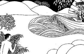 Chử Đồng Tử ẩn núp nơi đầm Dạ Trạch.