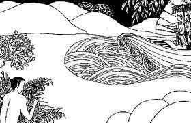 Chử Đồng Tử ẩn núp nơi đầm Dạ Trạch.