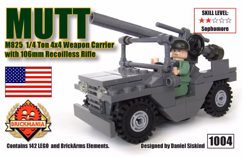 Xe jeep Mutt M825 trang bị pháo không giật cỡ nòng 106mm.