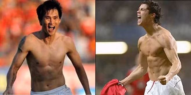 Có một thời gian dài, rất nhiều cầu thủ Việt có cách ăn mừng bàn thắng giống hệt với ngôi sao Cristiano Ronaldo. Công Vinh, Phi Sơn... rất nhiều cầu thủ nổi tiếng của Việt Nam đã học theo màn cởi áo, khoe cơ bắp của CR7 mỗi khi ghi được bàn thắng.
