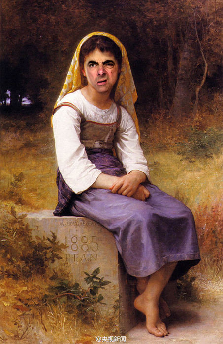 Trong loạt tác phẩm này, khuôn mặt của vua hài Mr. Bean được photoshop, lắp vào phần thân của những nhân vật trong các bức họa nổi tiếng thế giới.