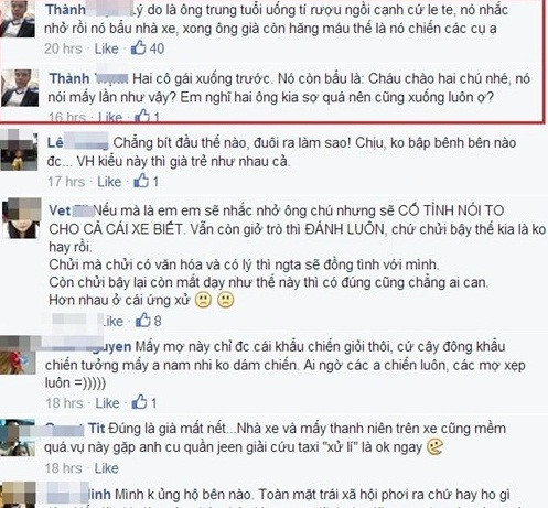 Phản ứng của cư dân mạng về cách hành xử của những người làm loạn chuyến xe khách.