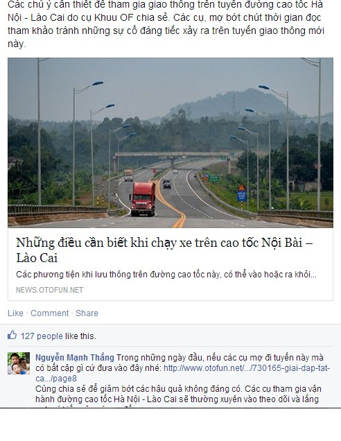 Diễn đàn Otofun, nơi tập trung dân xế khắp cả nước cũng đã đăng tải một bài viết chi tiết về những lưu ý quan trọng khi đi trên đường cao tốc này. Cụ thể: Xe máy, mô tô không được vào đường cao tốc, xe ô tô khi vào đường cao tốc phải có tín hiệu xin vào và phải nhường đường cho xe đang chạy trên đường cao tốc. Khi ra khỏi đường cũng phải có tín hiệu.